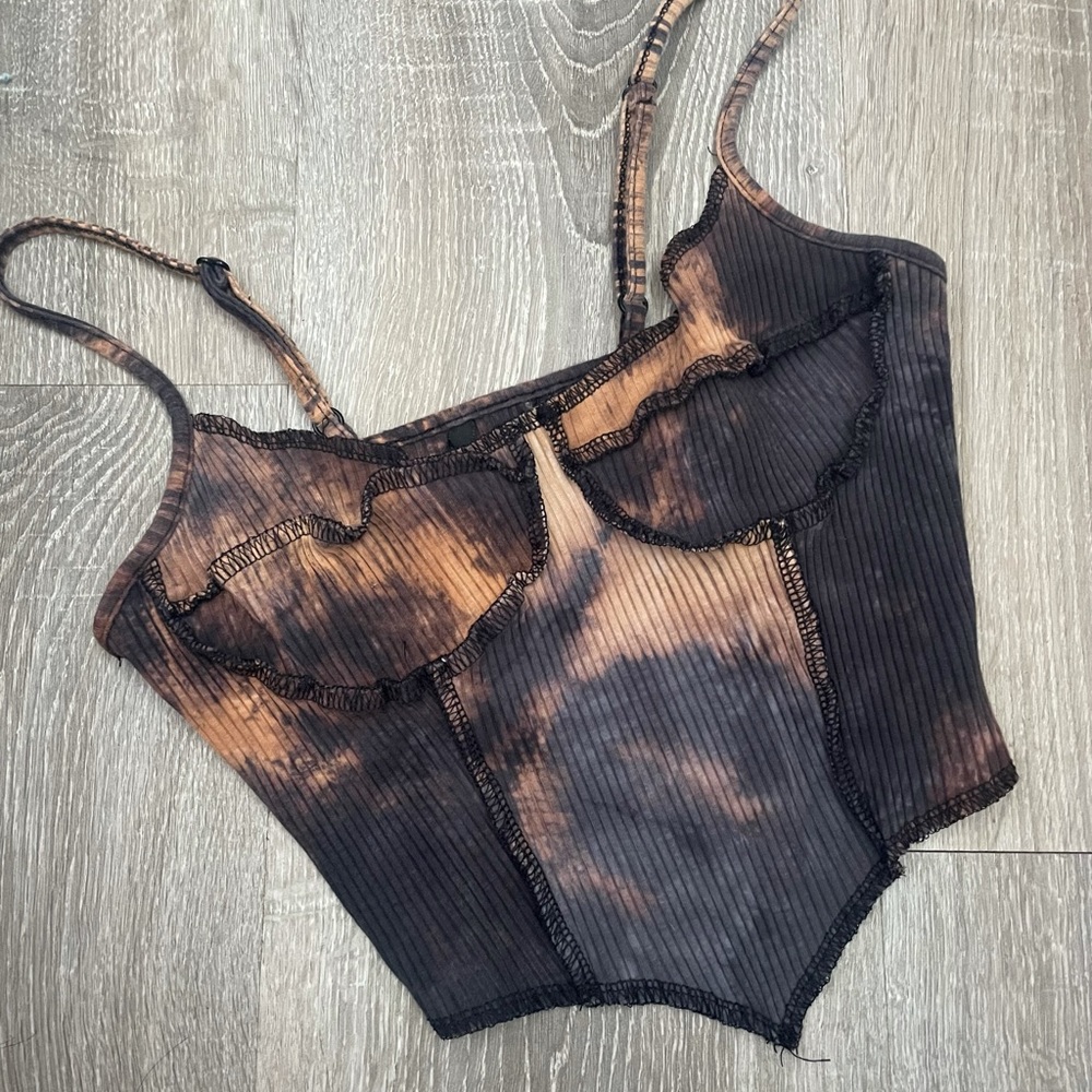 XS SHEIN acid wash crop top